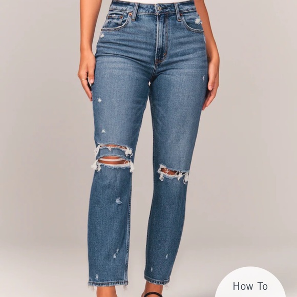 Abercrombie & Fitch Curve Love High Rise Mom Jean NWT - Picture 2 of 13